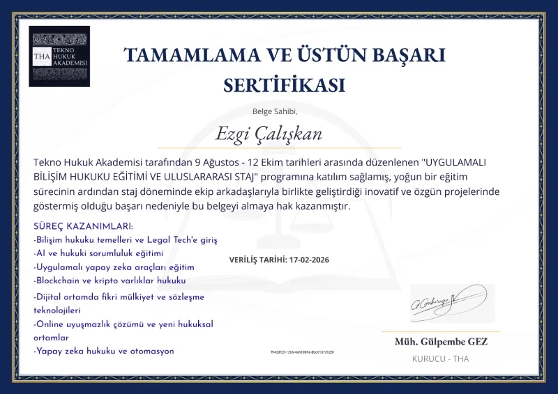 Mesleki eğitim sertifikası 2